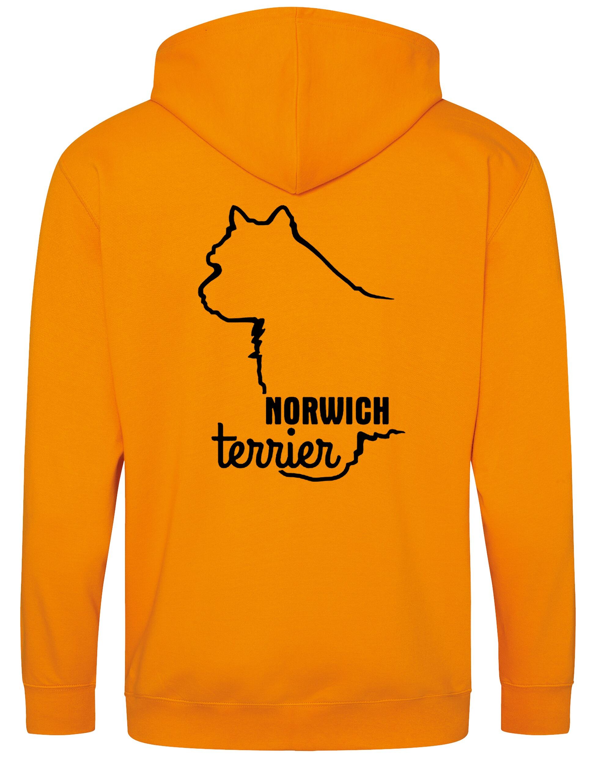 Norwich Terrier Zipped Hoodie featuring exclusive breed artwork, full-zip closure, soft fleece lining, and functional front pockets. Designed for comfort, style, and practicality—perfect for Norwich Terrier lovers, dog events, and casual wear.