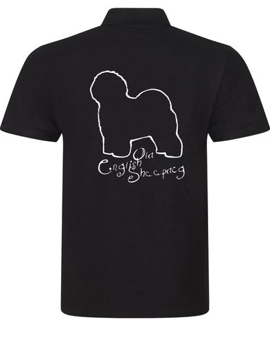 Old English Sheepdog Unisex Cotton Polo – lightweight, breathable cotton, relaxed fit, and exclusive breed artwork. A comfortable and stylish choice for dog lovers.