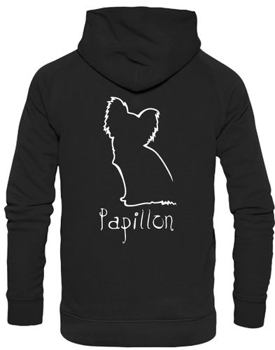 Papillon Pullover Hoodie – fleece-lined, soft, stylish, and personalized with breed artwork. A must-have hoodie for Papillon lovers.