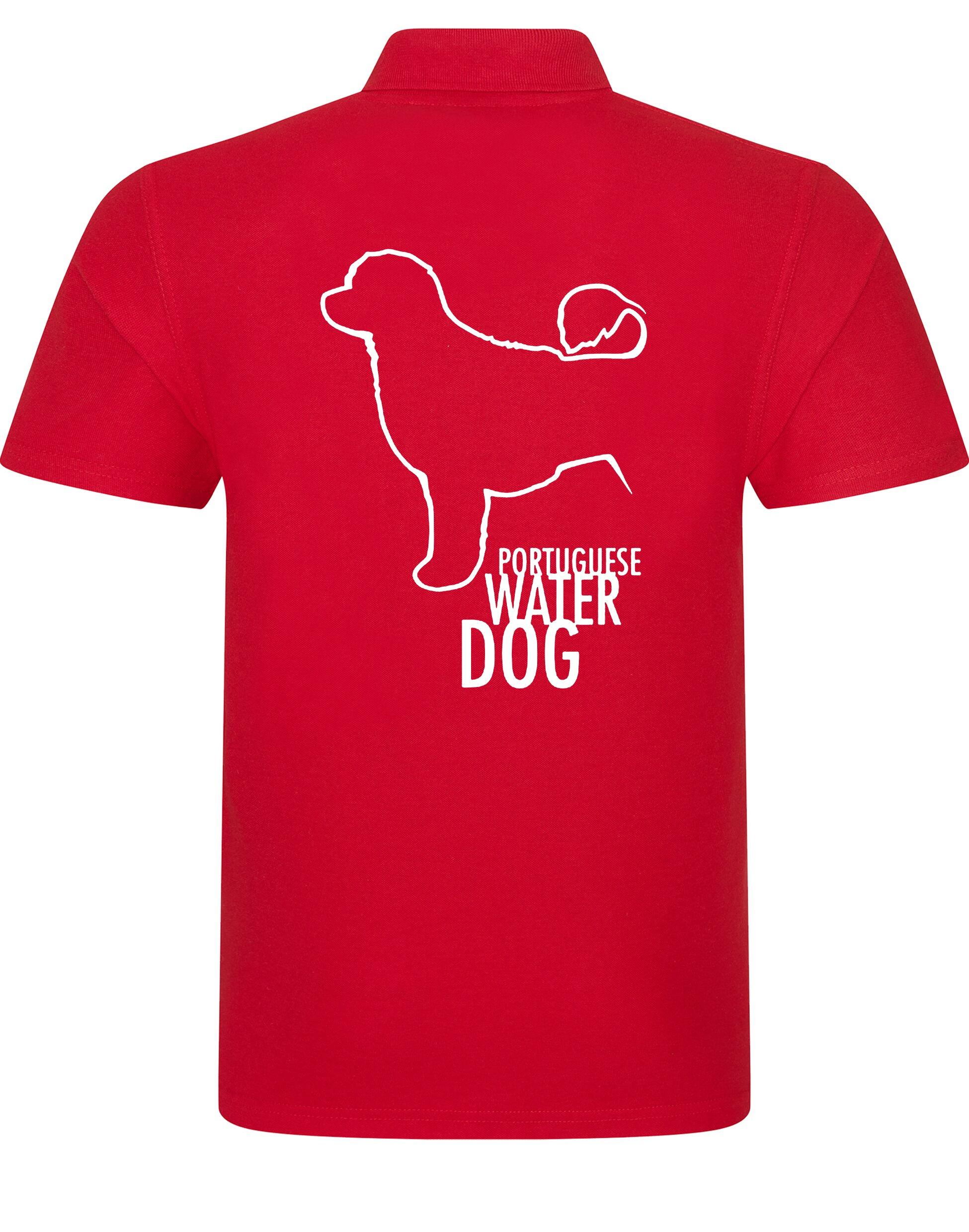 Unisex Portuguese Water Dog Cotton Polo featuring exclusive breed artwork, crafted from premium breathable cotton for all-day comfort and a relaxed, versatile fit.