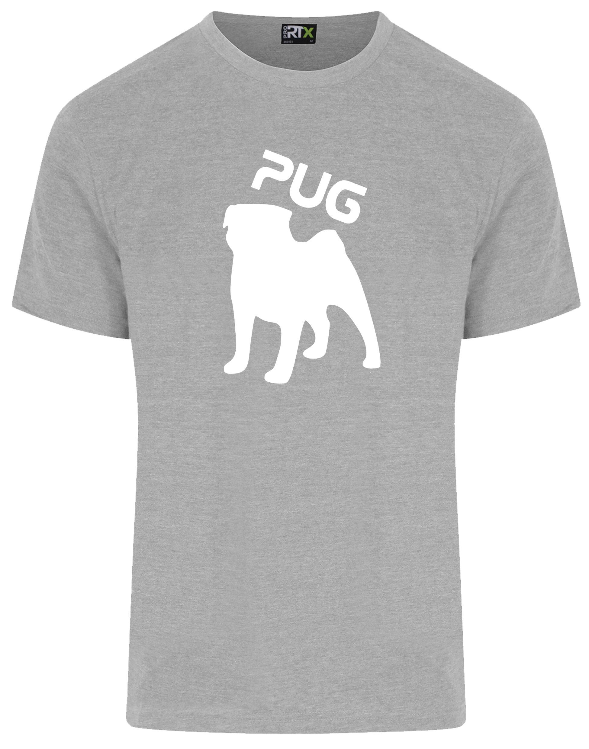 Unisex Pug (Silhouette) Roundneck T-shirt featuring exclusive silhouette artwork, crafted from premium breathable cotton for all-day comfort and a relaxed, stylish fit, perfect for Pug enthusiasts.