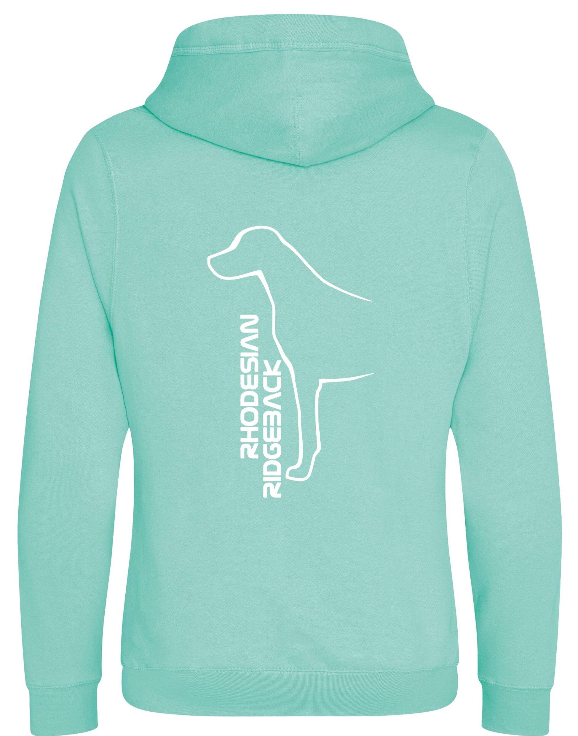 Rhodesian Ridgeback Crossneck Pullover Hoodie featuring exclusive breed artwork, modern crossneck design, soft fleece interior, kangaroo pocket, ribbed cuffs and hem, and a relaxed unisex fit for breed enthusiasts.