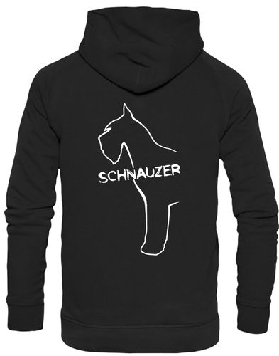 Schnauzer Design Pullover Hoodie featuring exclusive breed artwork, customizable options, and high-quality heavy-blend fabric for warmth and style.