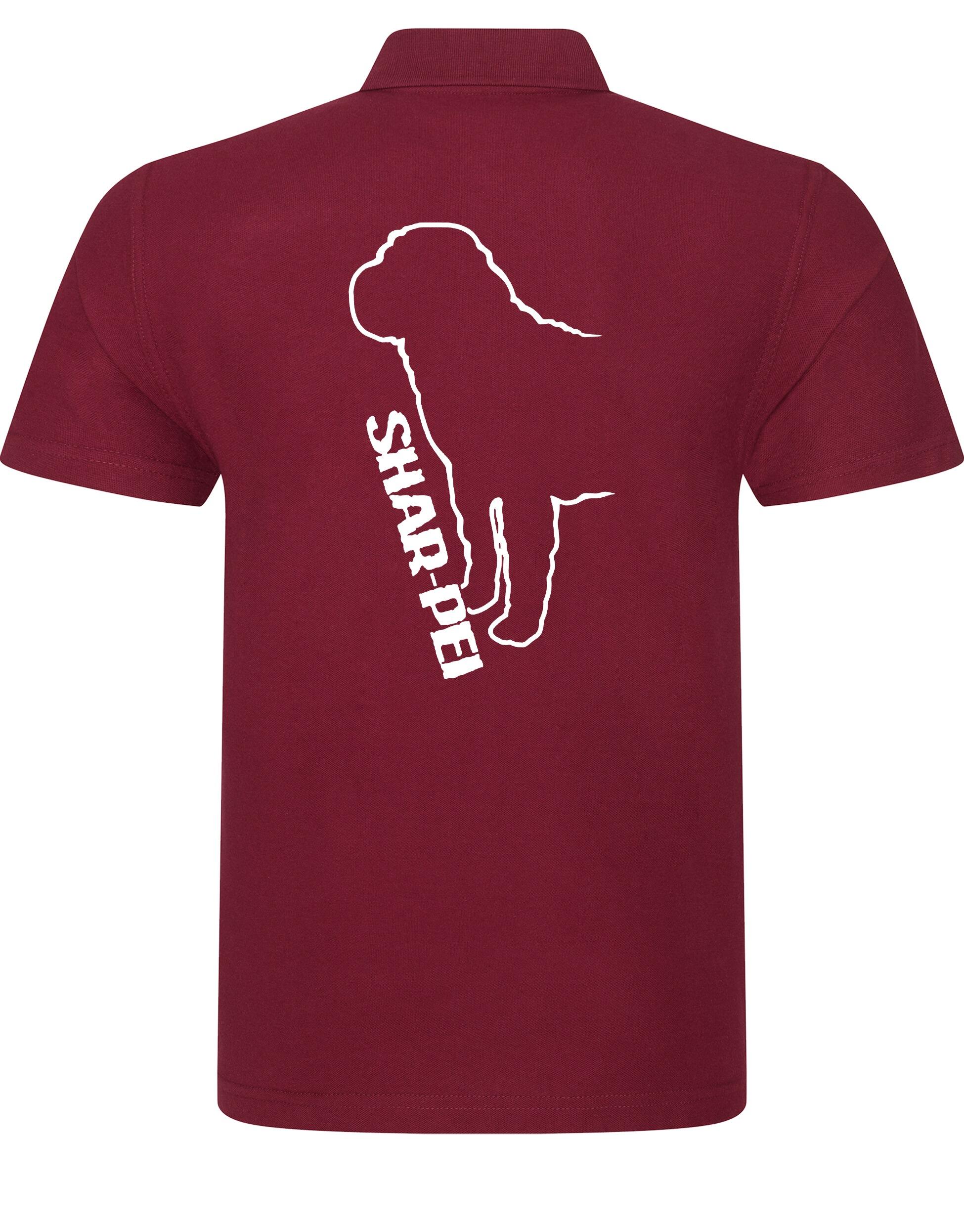 Unisex Cotton Polo featuring exclusive Shar Pei graphic design.