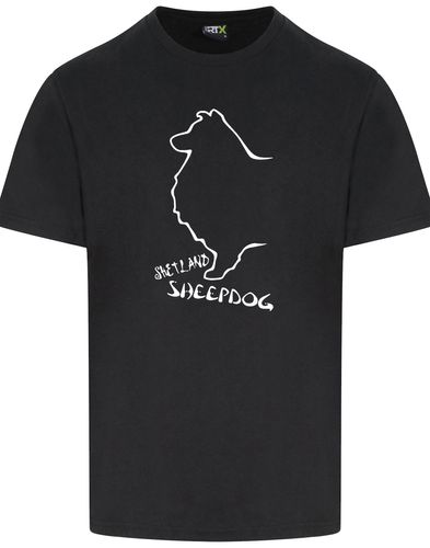 Unisex Roundneck T-shirt featuring exclusive Shetland Sheepdog graphic design