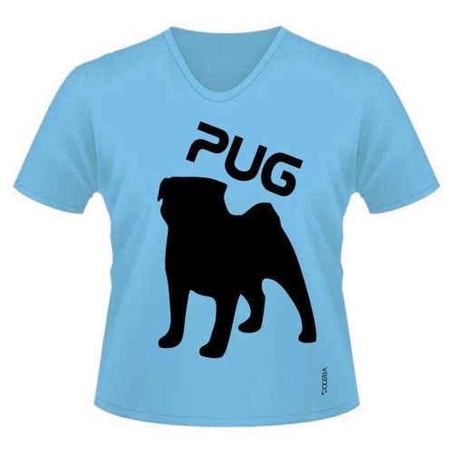 Pug T-Shirts Women's V Neck Premium Cotton