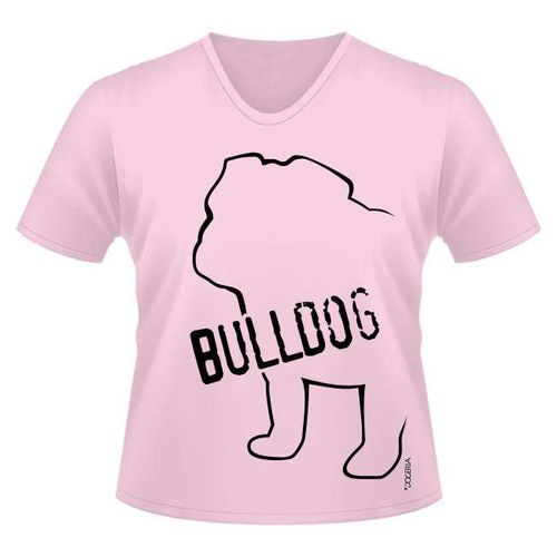 Bulldog Women's V Neck T-Shirt Premium Cotton