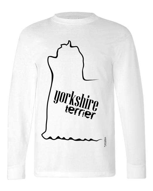 Yorkshire Terrier T-Shirts Adult Long-Sleeved Premium Cotton