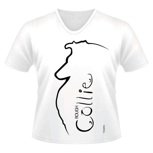 Collie (Rough) T-Shirts Women's V Neck Premium Cotton