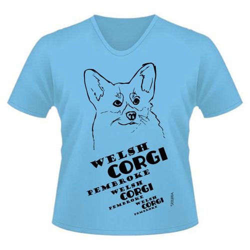 Corgi Pembroke (Face) T-Shirts Women's V Neck Premium Cotton