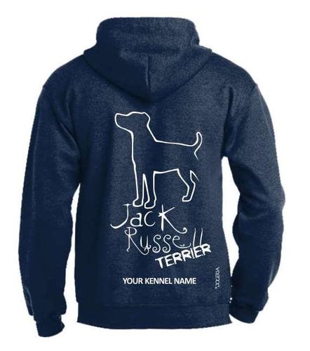 Jack Russell Terrier Dog Breed Hoodies Women's & Men's Full Zipped Heavy Blend Exclusive Dogeria Design