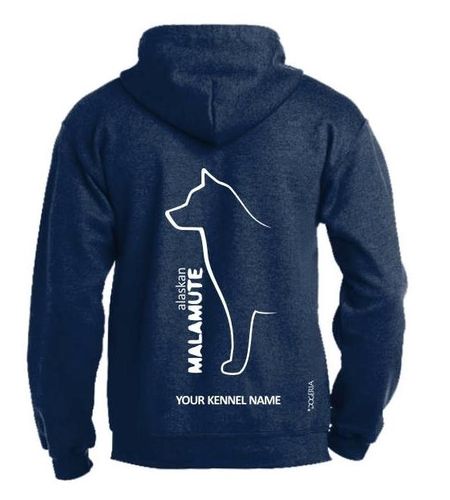 Alaskan Malamute Dog Breed Hoodies, Full Zipped Front, Women's & Men's Styles, Exclusive Dogeria Design