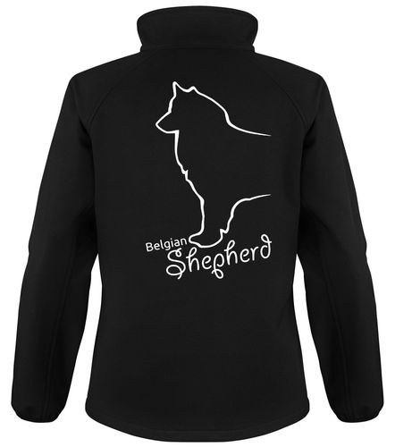 Belgium Shepherd Dog Breed Design Softshell Jacket Full Zipped Women's & Men's Styles