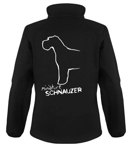Miniature Schnauzer Dog Breed Design Softshell Jacket Full Zipped Women's & Men's Styles