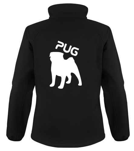 Pug Dog Breed Design Softshell Jacket Full Zipped Women's & Men's Styles