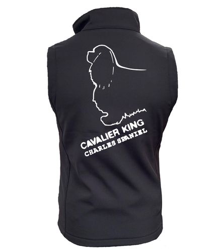 Cavalier King Charles Spaniel Dog Breed Design Softshell Gilet Full Zipped Women's & Men's Styles