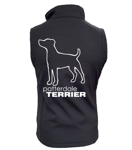 Patterdale Terrier Dog Breed Design Softshell Gilet Full Zipped Women's & Men's Styles