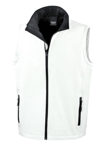 Unisex Softshell Gilet White-Black