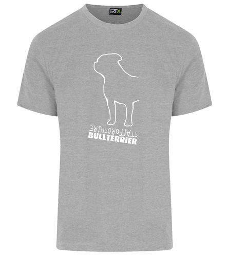 Unisex Staffordshire Bullterrier T-Shirt Heather Grey (White)