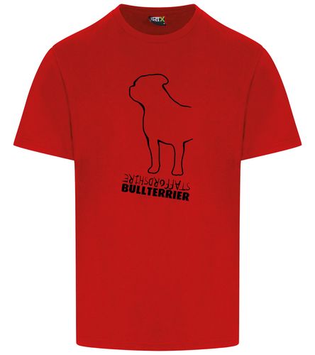 Unisex Staffordshire Bullterrier T-Shirt Red (Black)