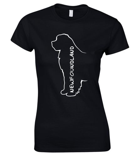 Female Newfoundland T-Shirt Black (White)