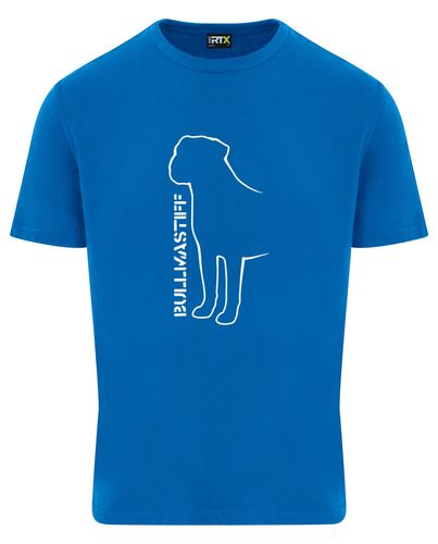 Unisex Bullmastiff (Standing) T-Shirt Sapphire Blue (White)