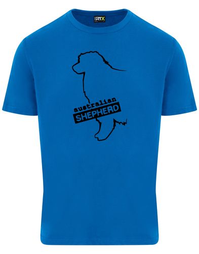 Unisex Australian Shepherd T-Shirt Sapphire Blue (Black)