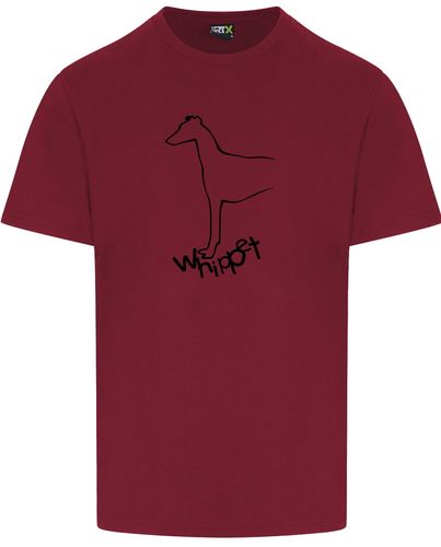 Unisex Whippet Roundneck T-Shirt Burgundy (Black)