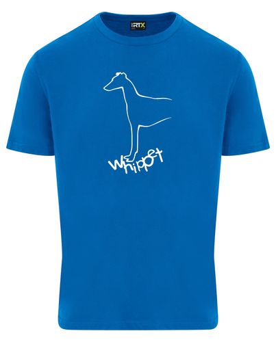 Unisex Whippet Roundneck T-Shirt Sapphire Blue (White)