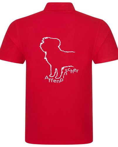 Unisex Affenpinscher Polo Shirt Red (White)
