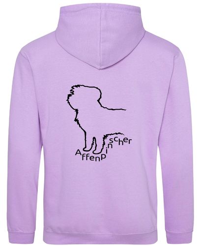 Unisex Affenpinscher Pullover Hoodie Lavender (Black)