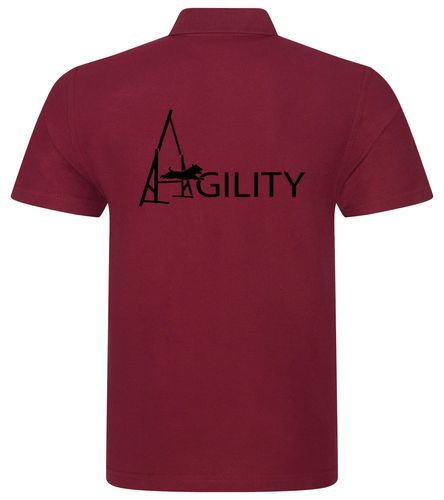 Unisex Agility Polo Shirt Burgundy (Black)