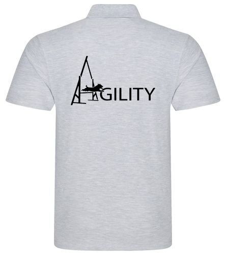 Unisex Agility Polo Shirt Heather Grey (Black)