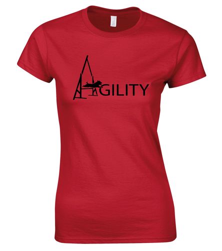 Female Agility Roundneck T-Shirt Red (Black)