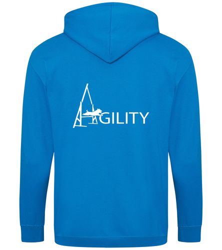 Unisex Agility Zipped Hoodie Sapphire Blue (White)