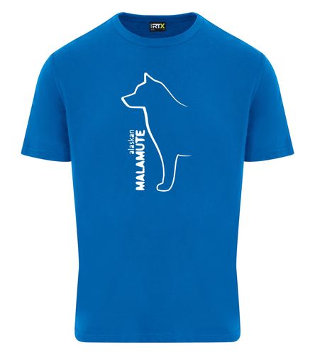 Unisex Alaskan Malamute Roundneck T-Shirt Sapphire Blue (White)