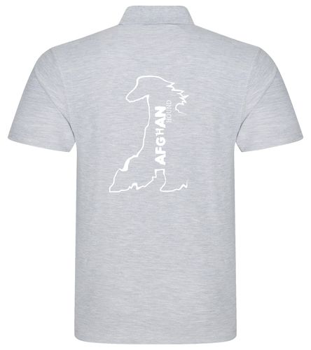 Unisex Afghan Hound Polo Shirt Heather Grey (White)
