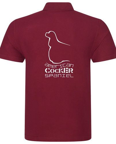 Unisex American Cocker Spaniel Polo Shirt Burgundy (White)