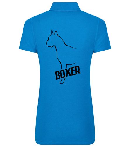 Female Boxer Ear Up Polo Shirt Sapphire Blue (Black)