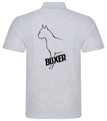 Unisex Boxer Ear Up Polo Shirt Heather Grey (Black)