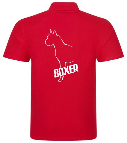 Unisex Boxer Ear Up Polo Shirt Red (White)