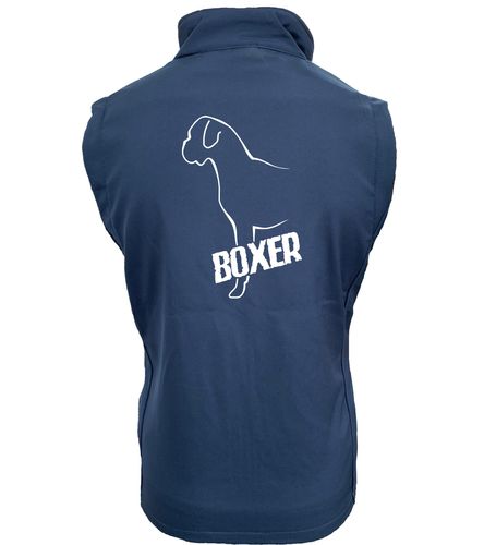 Female Boxer Ear Drop Softshell Jacket Navy Royal (White)