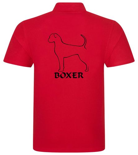Unisex Boxer Ear Drop (2) Polo Shirt Red (Black)