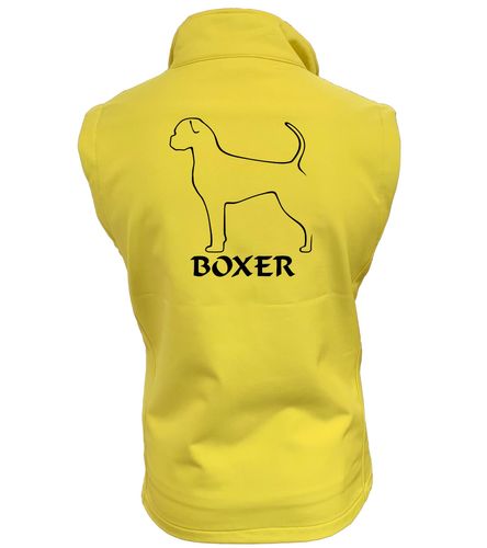 Female Boxer Ear Drop (2) Softshell Gilet Yellow (Black)