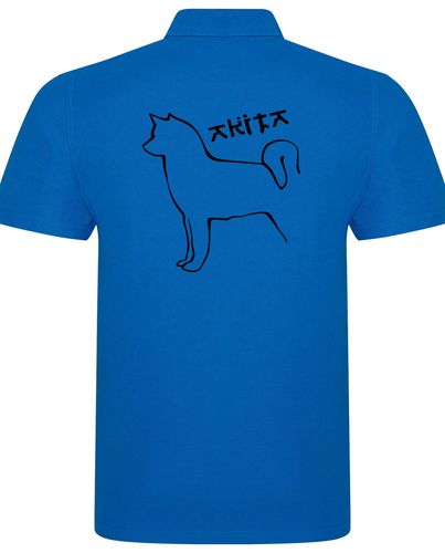 Unisex Akita Polo Shirt Sapphire Blue (Black)