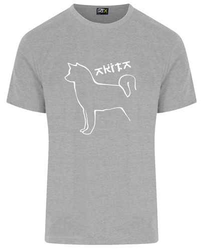 Unisex Akita Roundneck T-Shirt Heather Grey (White)