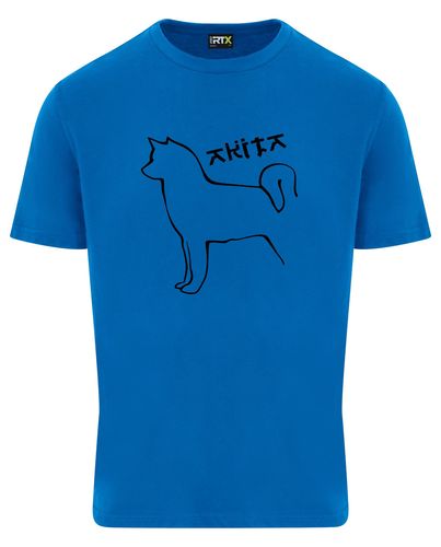 Unisex Akita Roundneck T-Shirt Sapphire Blue (Black)