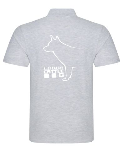Unisex Australian Cattle Dog Polo Shirt Heather Grey (White)