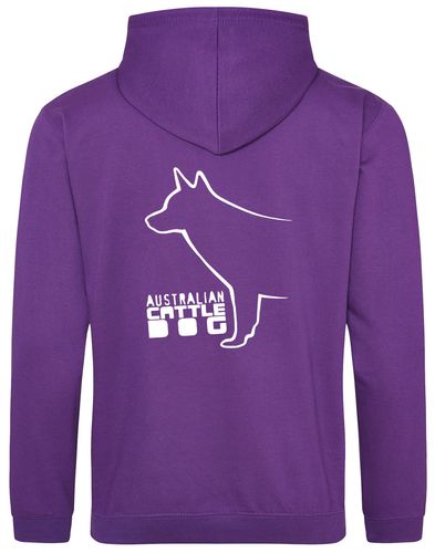 Unisex Australian Cattle Dog Pullover Hoodie Purple (White)