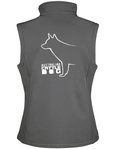 Unisex Australian Cattle Dog Softshell Gilet Charcoal (White)